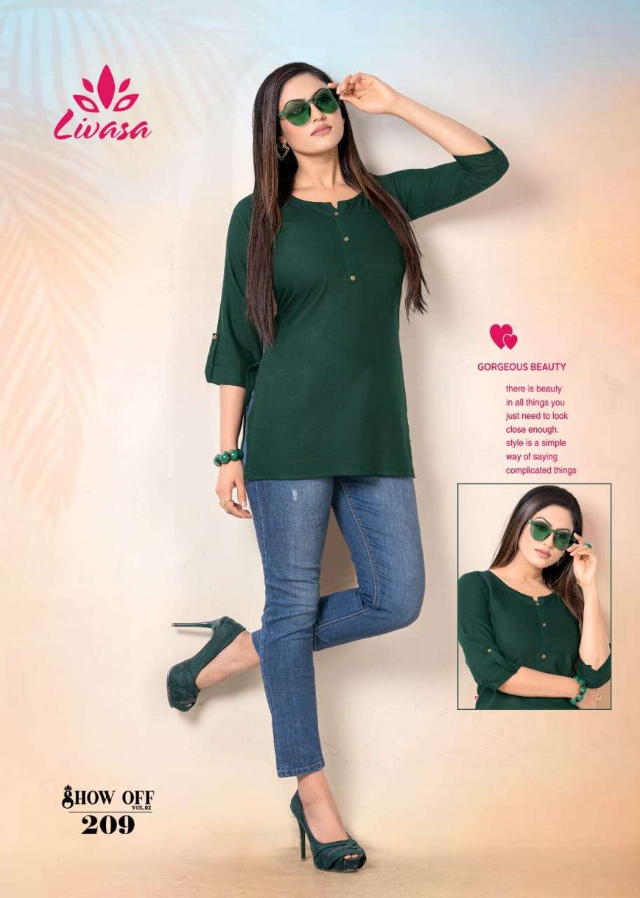 LIVASA by HIRWA PRESENTS STRAIGHT SHORT KURTI SHOW OFF (vol.2)