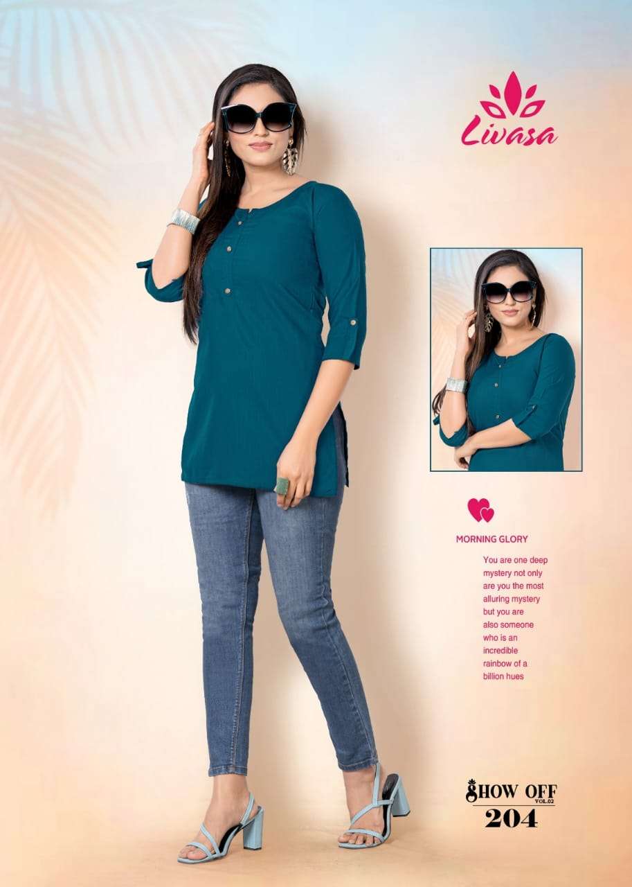 LIVASA by HIRWA PRESENTS STRAIGHT SHORT KURTI SHOW OFF (vol.2)