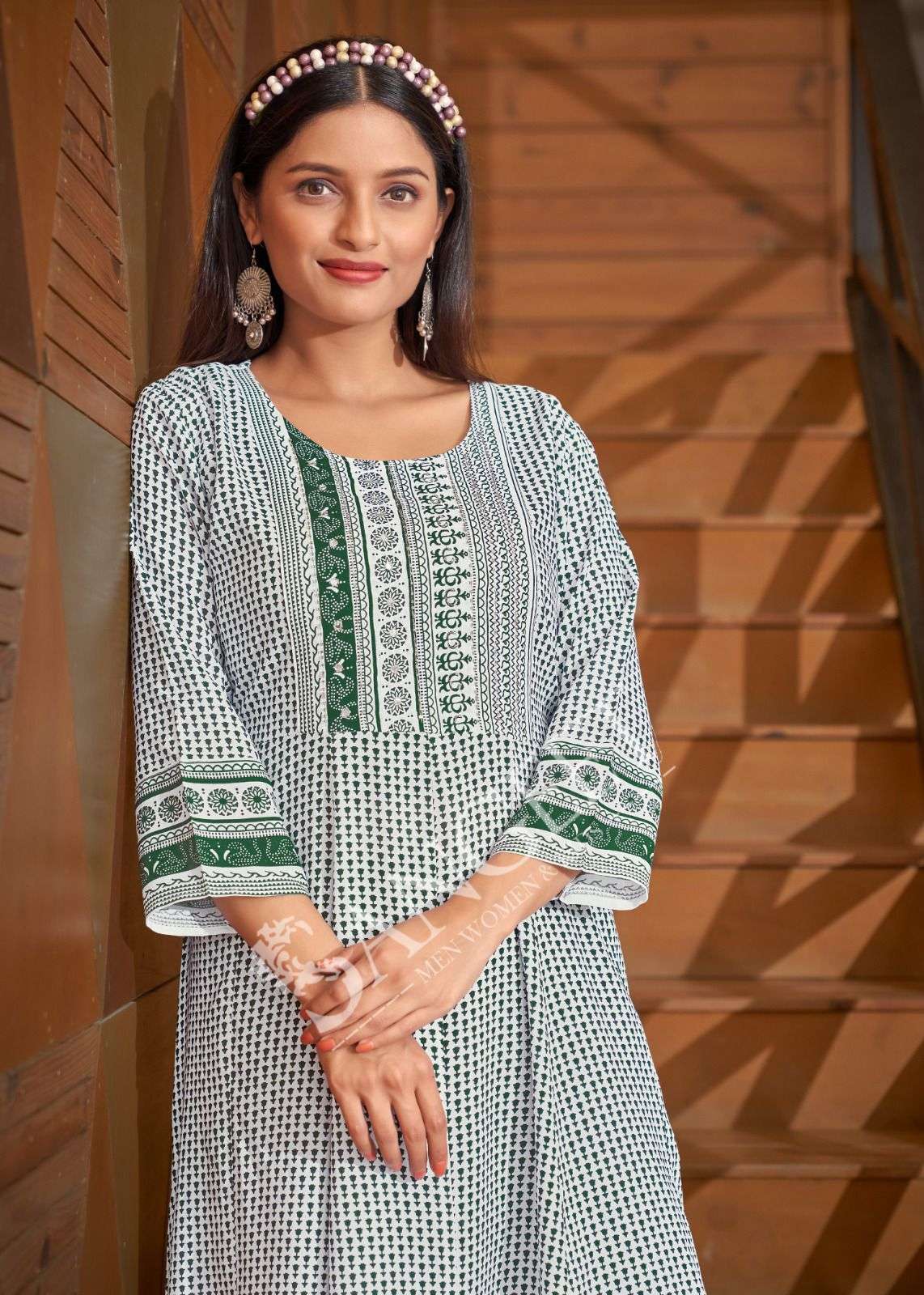 MALLIPOO-5  HEAVY RAYON GOLD KHADI PRINT NECK HANDWORK HIP KNOT ? DORI