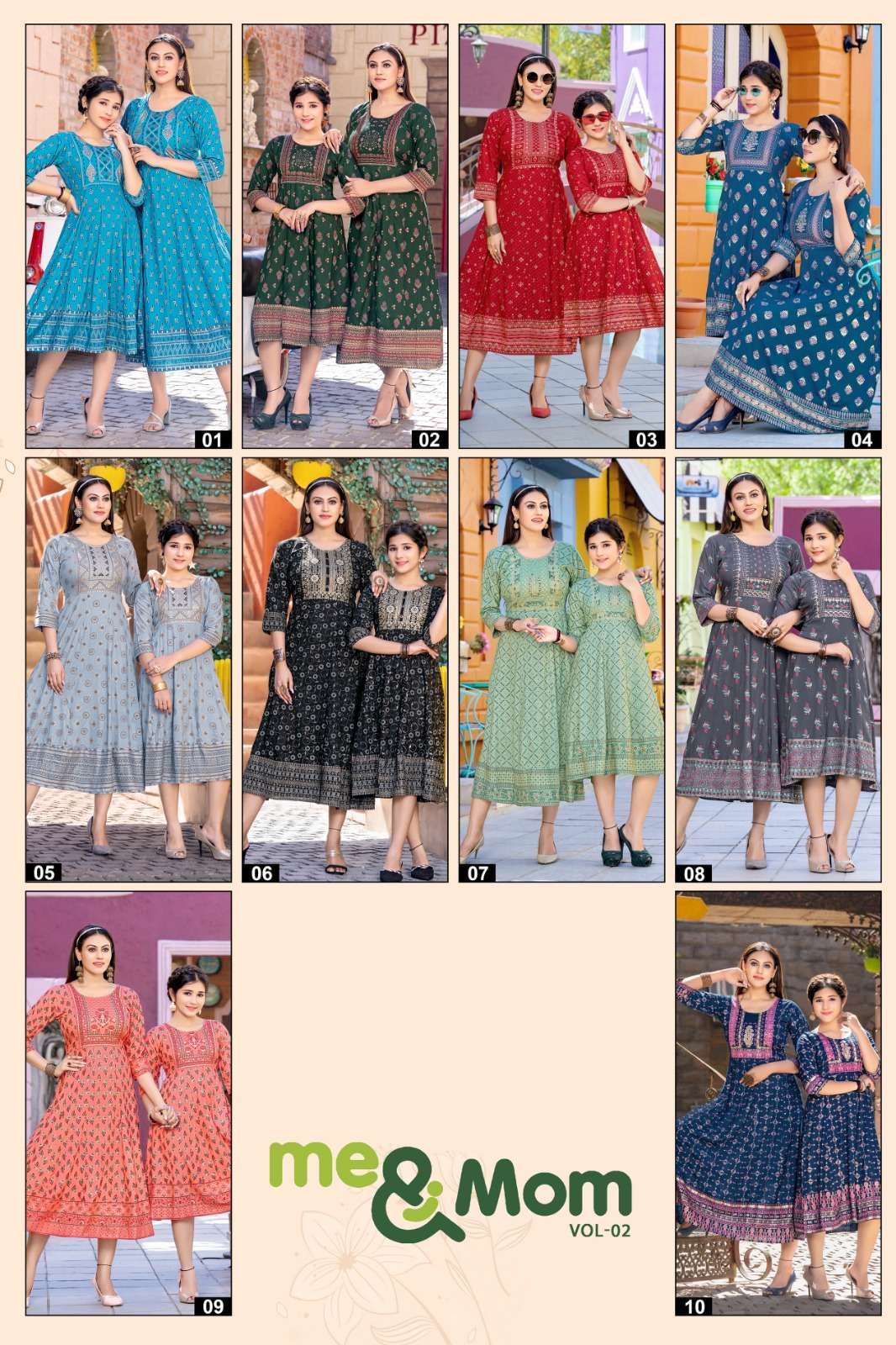 ME & MOM V-2 Mother-Daughter combo of Mother Gown and Daughter Gown