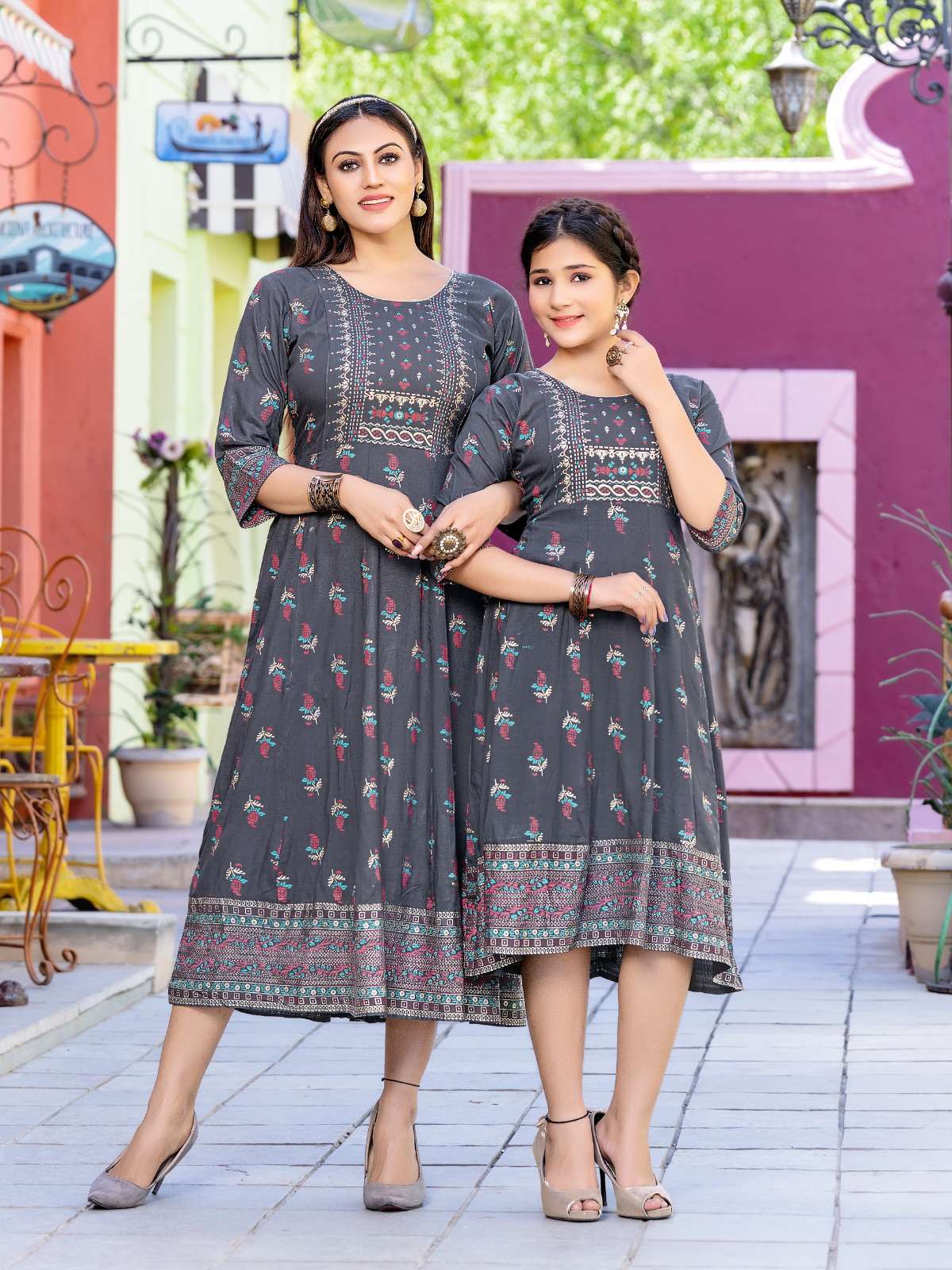 Mother Daughter Cotton Sharara Suit, 59% OFF