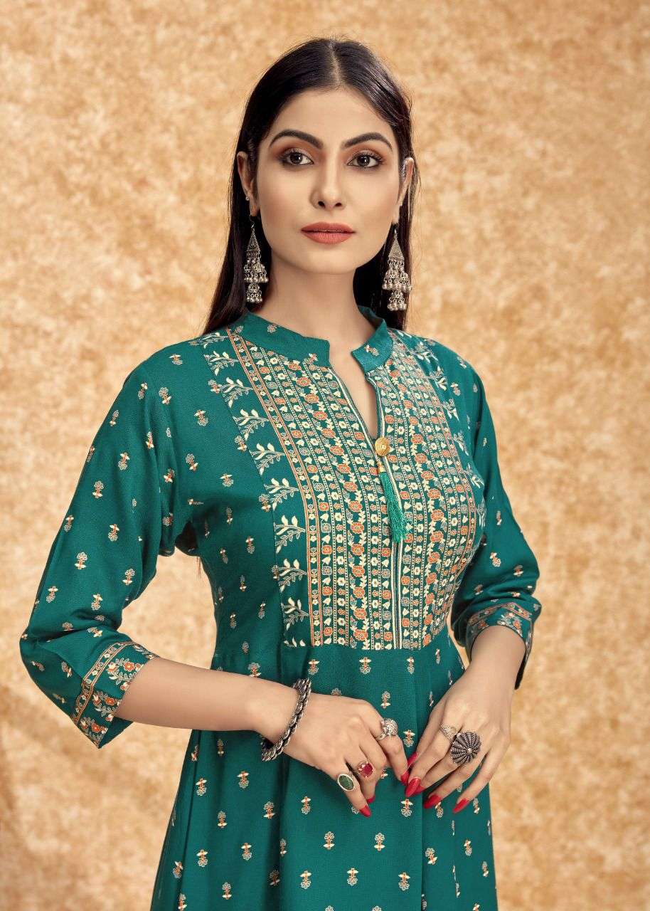 NAYANTARA 16 HEAVY RAYON PRINTED KURTIS WHOLESALER           