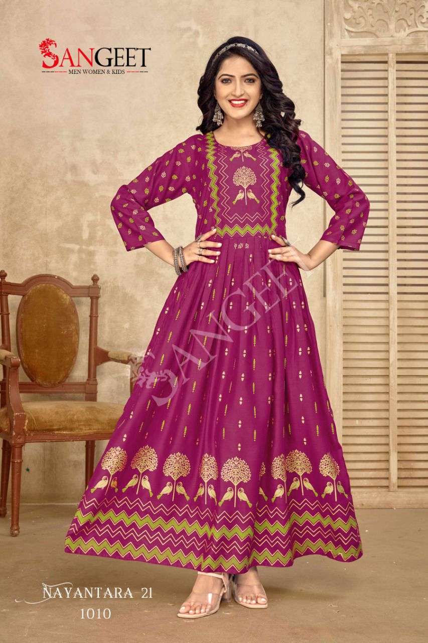 NAYANTARA-21 HEAVY RAYON MULTI FOIL GOLD PRINT