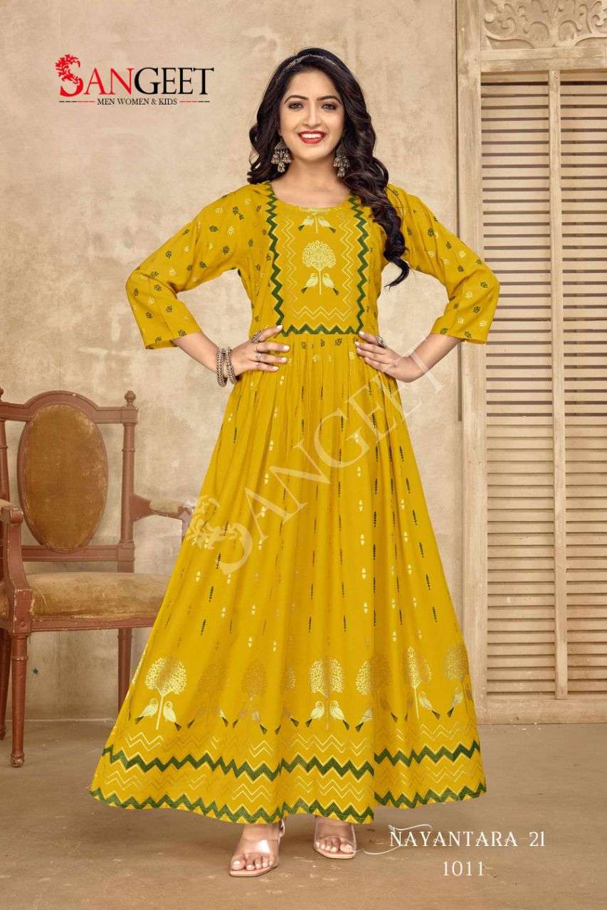 NAYANTARA-21 HEAVY RAYON MULTI FOIL GOLD PRINT