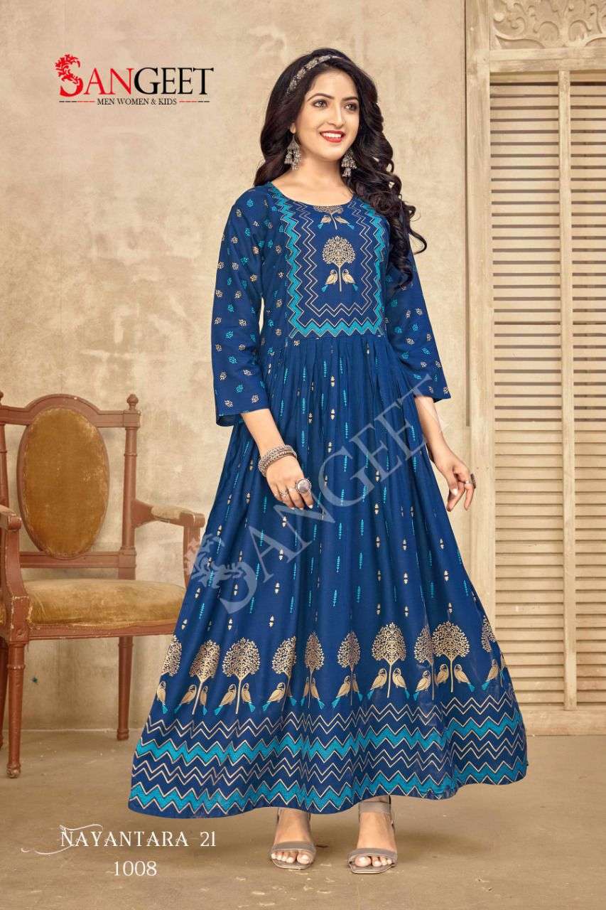 NAYANTARA-21 HEAVY RAYON MULTI FOIL GOLD PRINT