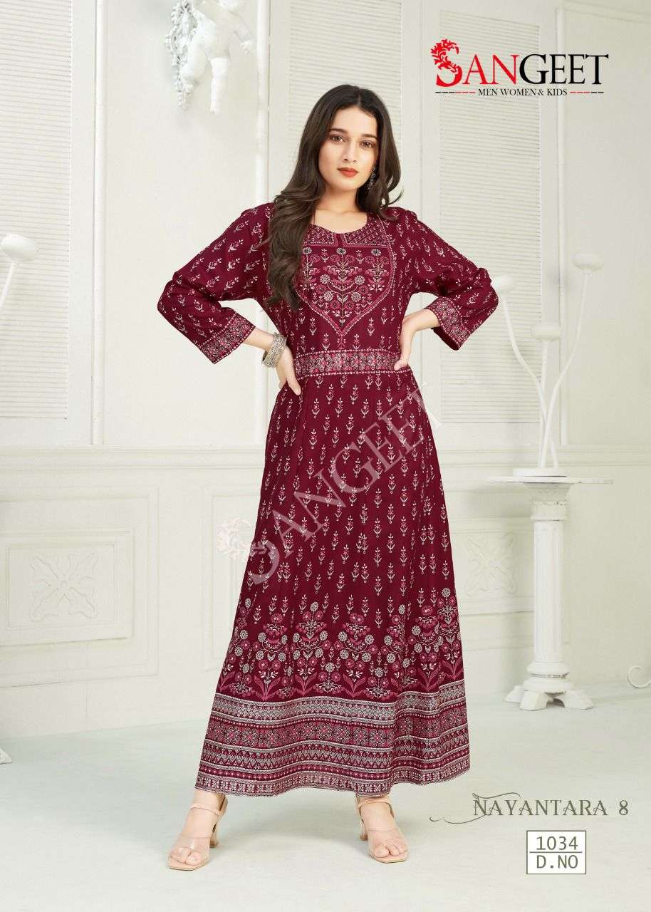 NAYANTARA-8   RAYON 14KG MULTI GOLD PRINT