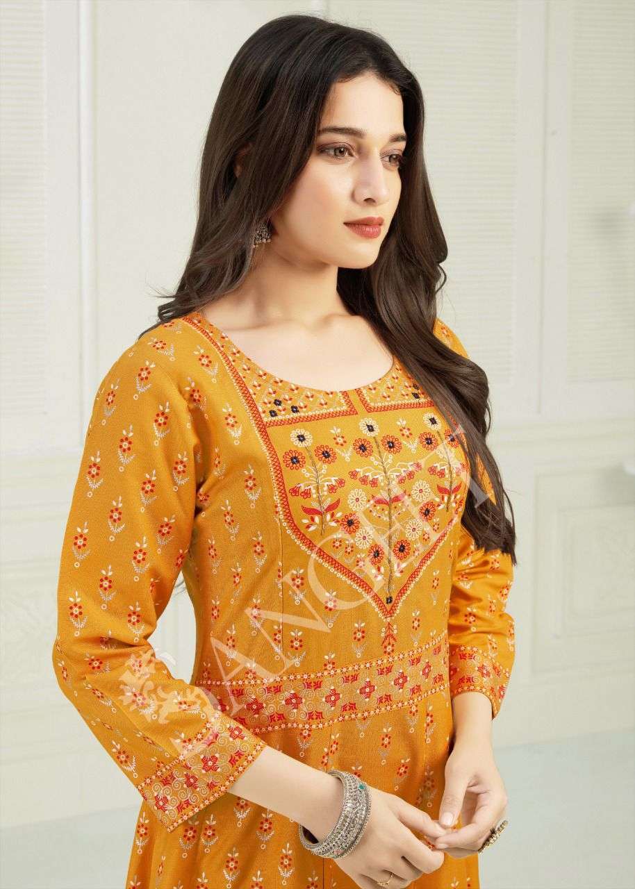 NAYANTARA-8   RAYON 14KG MULTI GOLD PRINT