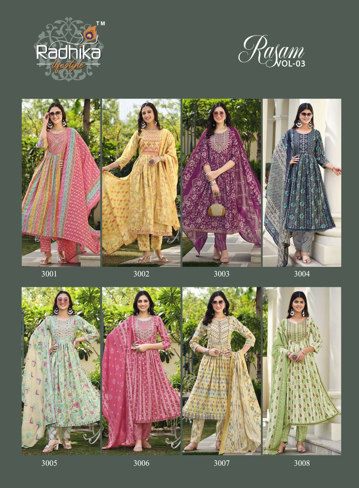 RADHIKA LIFE STYLE RASAM Vol 3 NAYRA CUT GOWN wholesale 