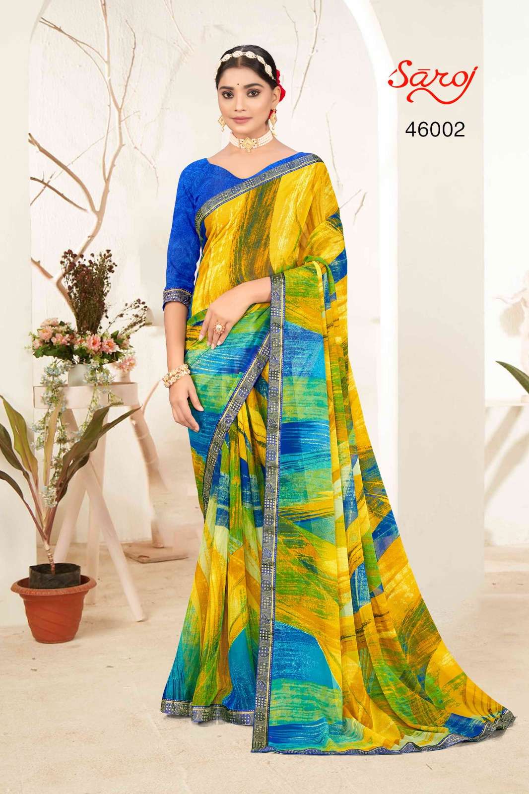 SAROJ SAREE  Sweet Melody  Pure Georgette sarees catalogue wholesale