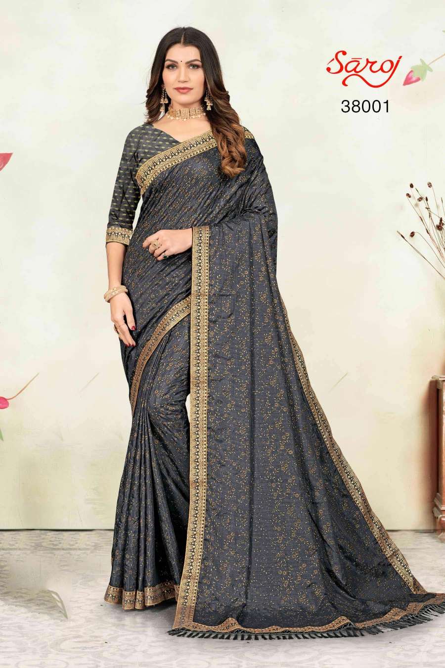 Saroj textile presents Limelight combo 3 Designer sarees catalogue