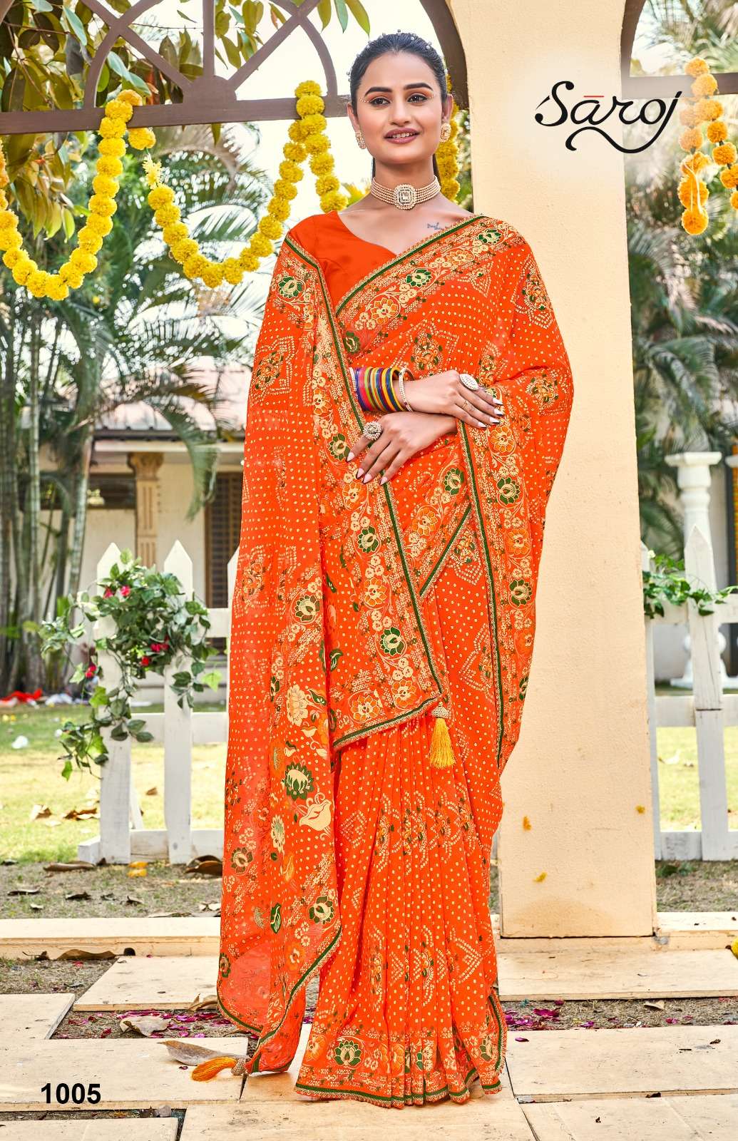 Saroj textile presents Sindoor Designer sarees catalogue