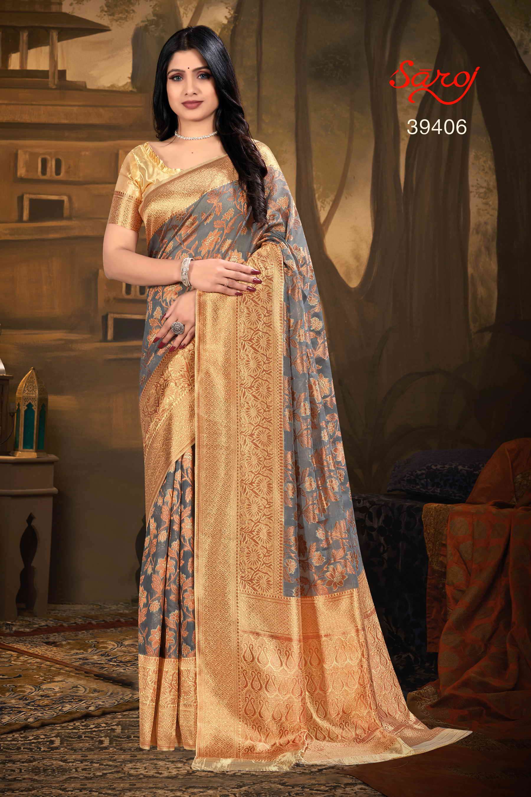 Saroj textile presents Swarnabhoomi vol 1 Designer sarees catalogue
