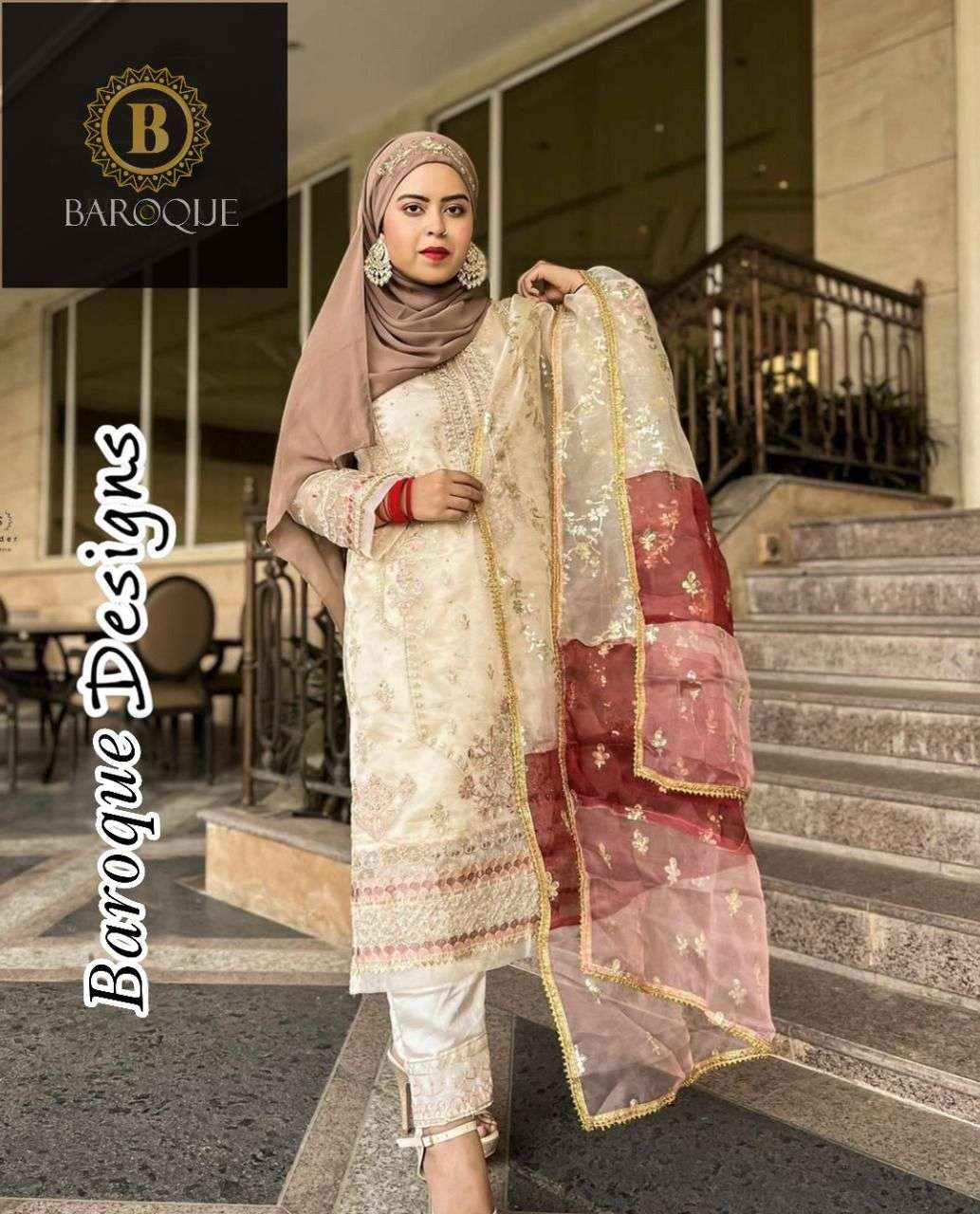 Superhit Design in Singles & Multiples Baroque Designs Presents…  Noor light beige saba 