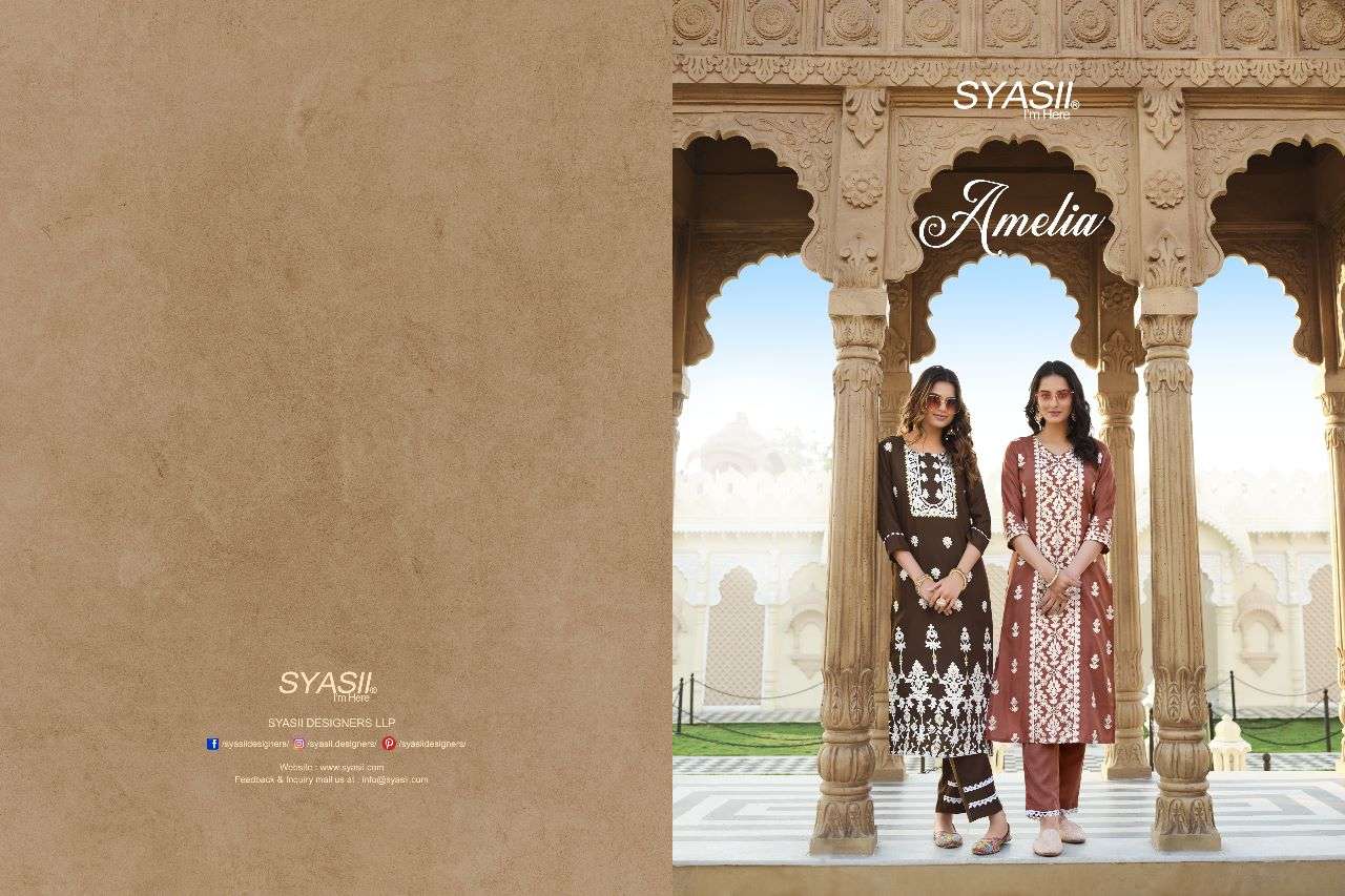 SYASII launching Kurti with Bottom set Designer Tunics for upcoming festiva Kurti with Bottom AMELIA
