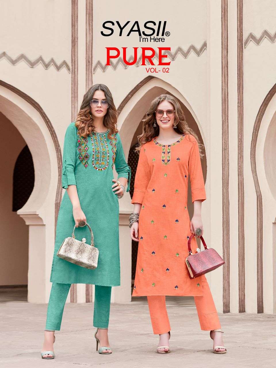 Kurti Set 2 Pcs with Pant Fabric:- Cotton Clothing Women Ethnic Wear Tunic  Kurta Printed Designer Fashion Bottom Salwar Suit Trousers Indian Kameez  Partywear Festival Stylish Embroidery Pant White || Rural Handmade-Redefine