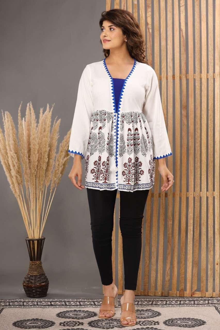White Printed Trending Short Top Size set