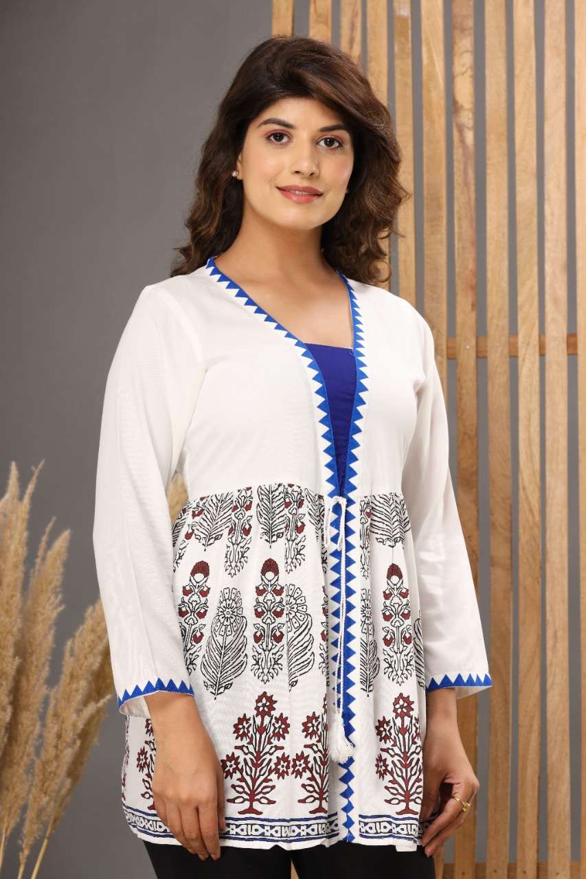 White Printed Trending Short Top Size set