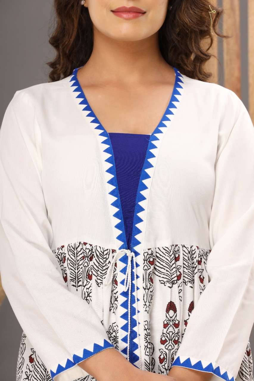 White Printed Trending Short Top Size set