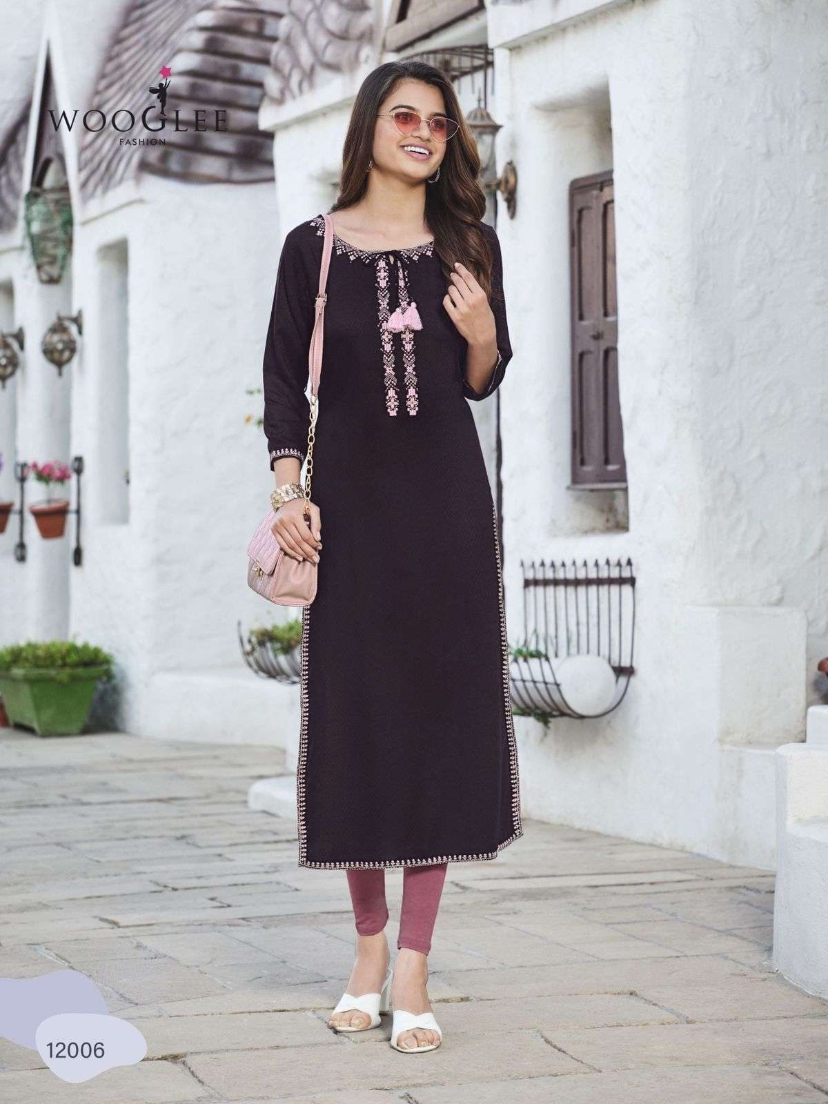 Wooglee by florance embroidery kurtis