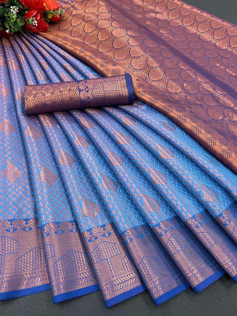 Aab Shreya Fancy Kanjivaram Soft Silk Saree Wholesale catalog