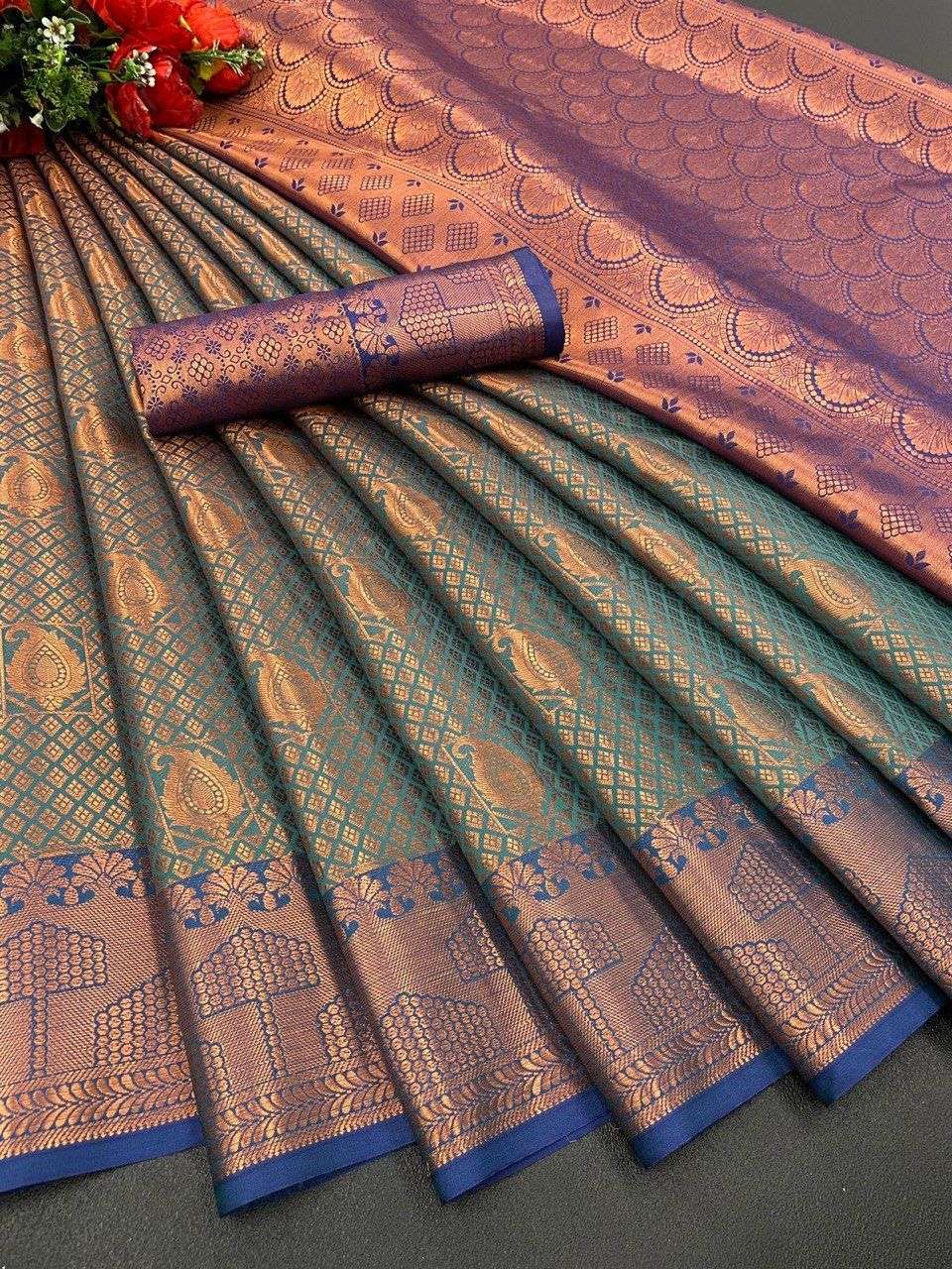 Aab Shreya Fancy Kanjivaram Soft Silk Saree Wholesale catalog