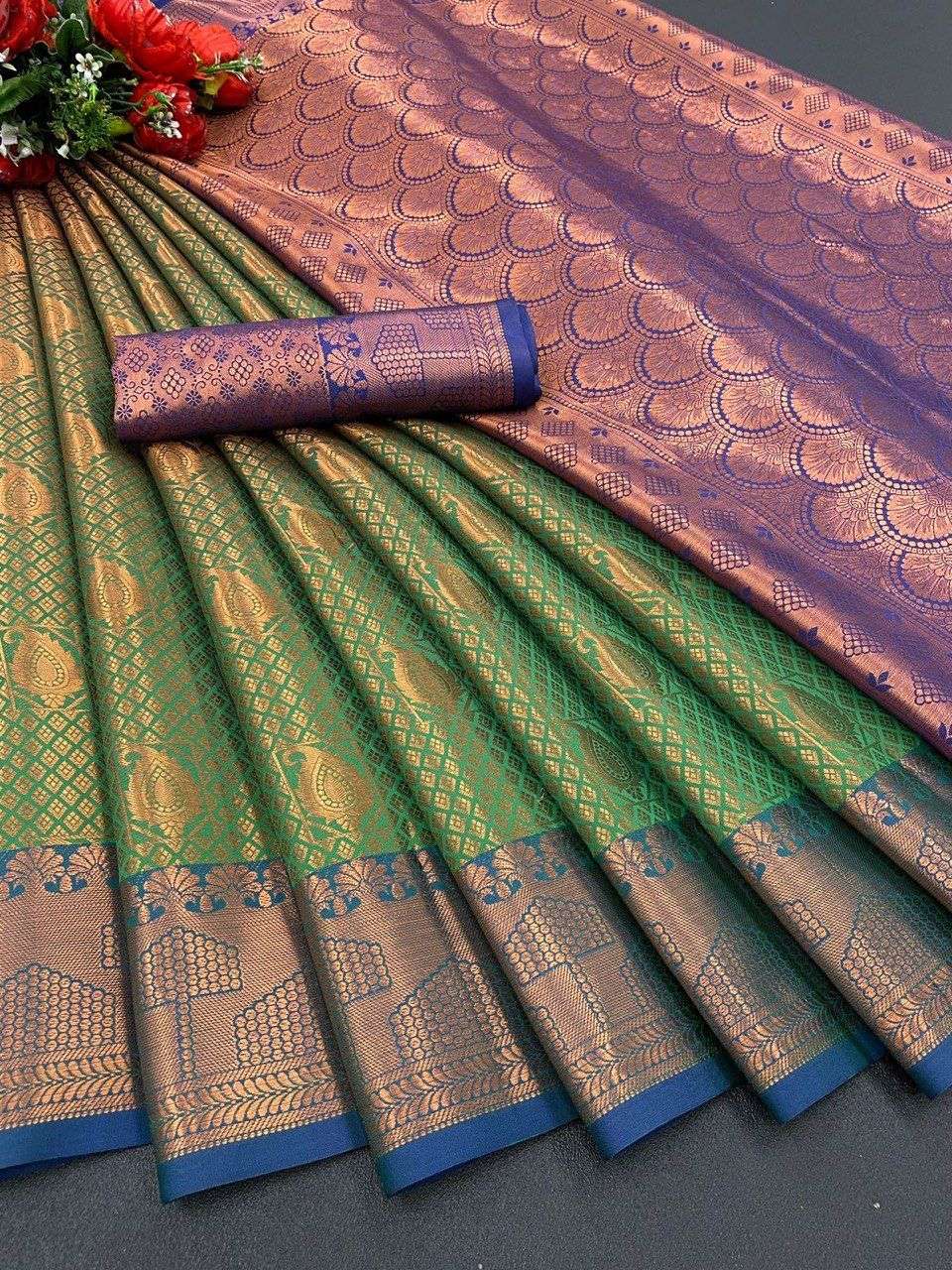 Aab Shreya Fancy Kanjivaram Soft Silk Saree Wholesale catalog