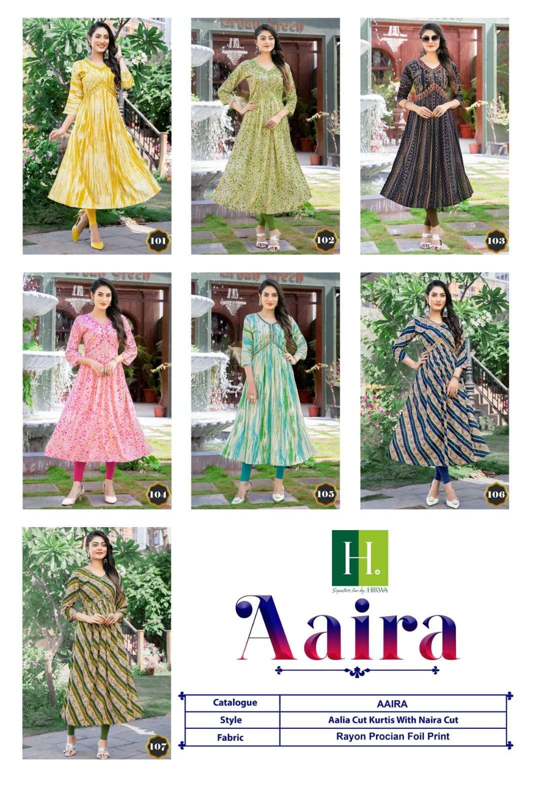 AAIRA Heavy RAYON FOIL Prints Kurti Wholesale catalog