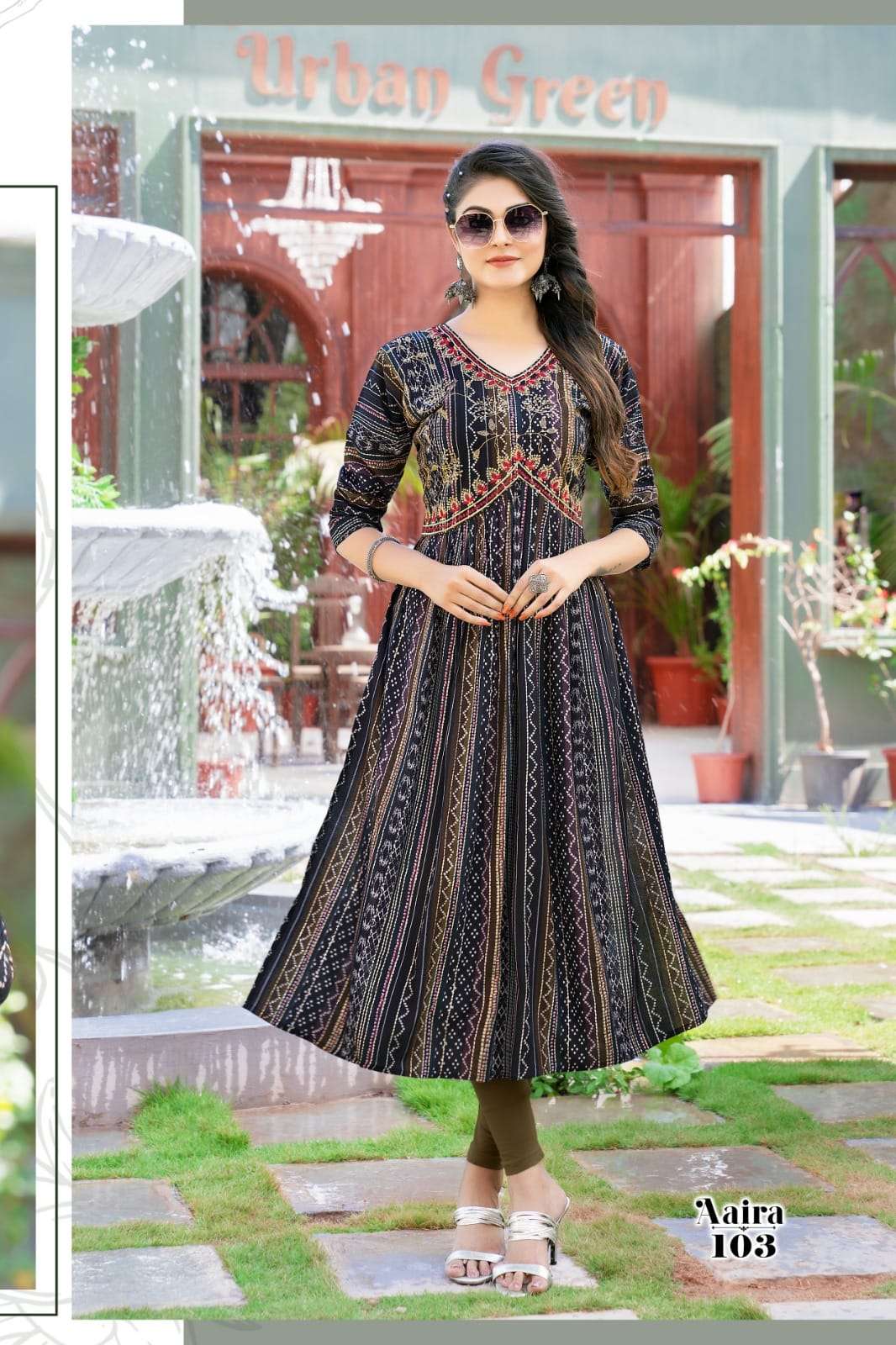 AAIRA Heavy RAYON FOIL Prints Kurti Wholesale catalog