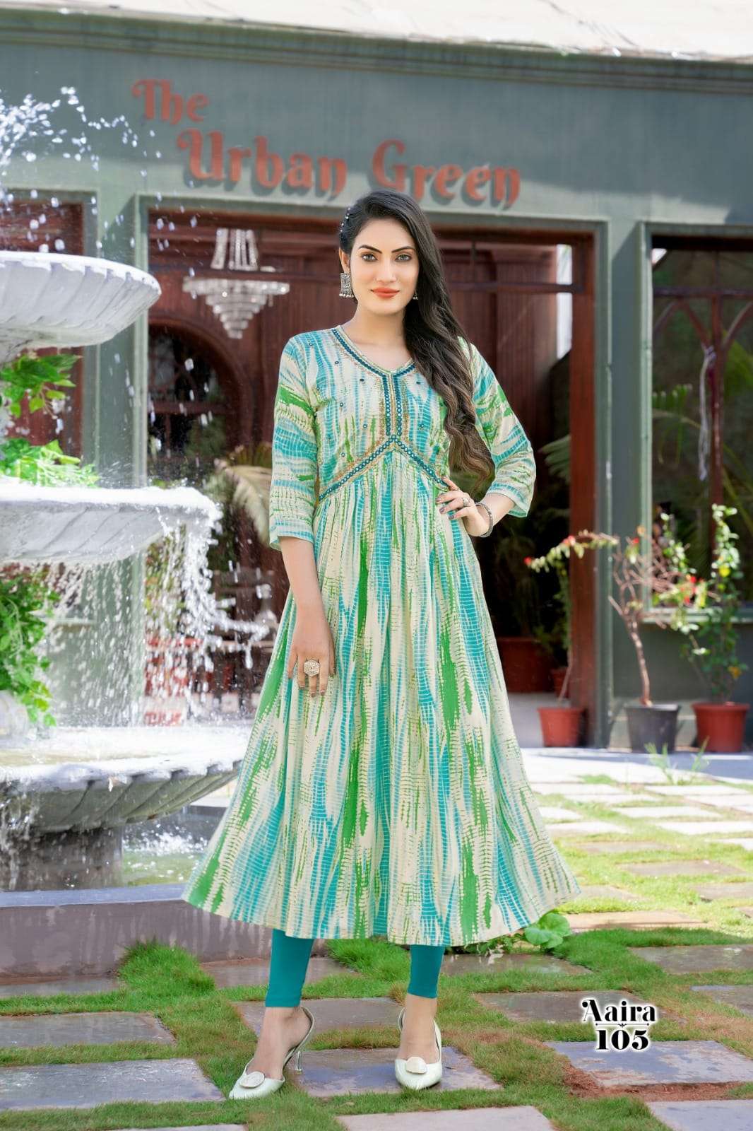 AAIRA Heavy RAYON FOIL Prints Kurti Wholesale catalog