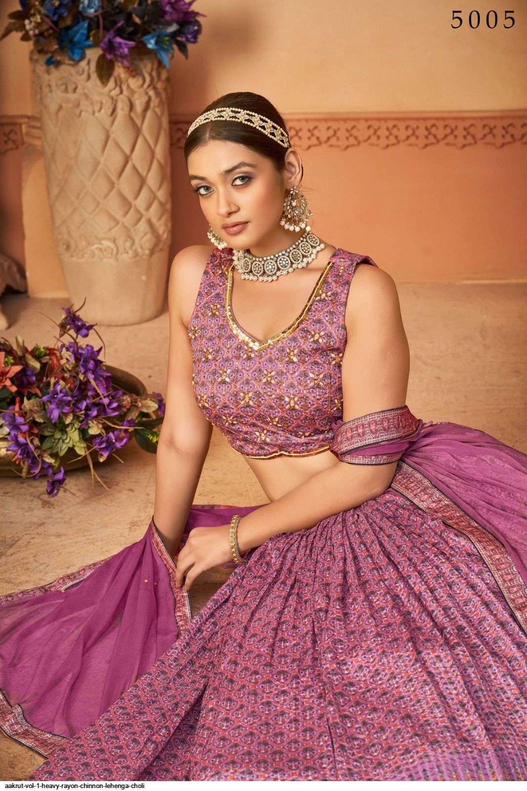 AAKRUT VOL 1 HEAVY RAYON CHINNON LEHENGA CHOLI Wholesale catalog