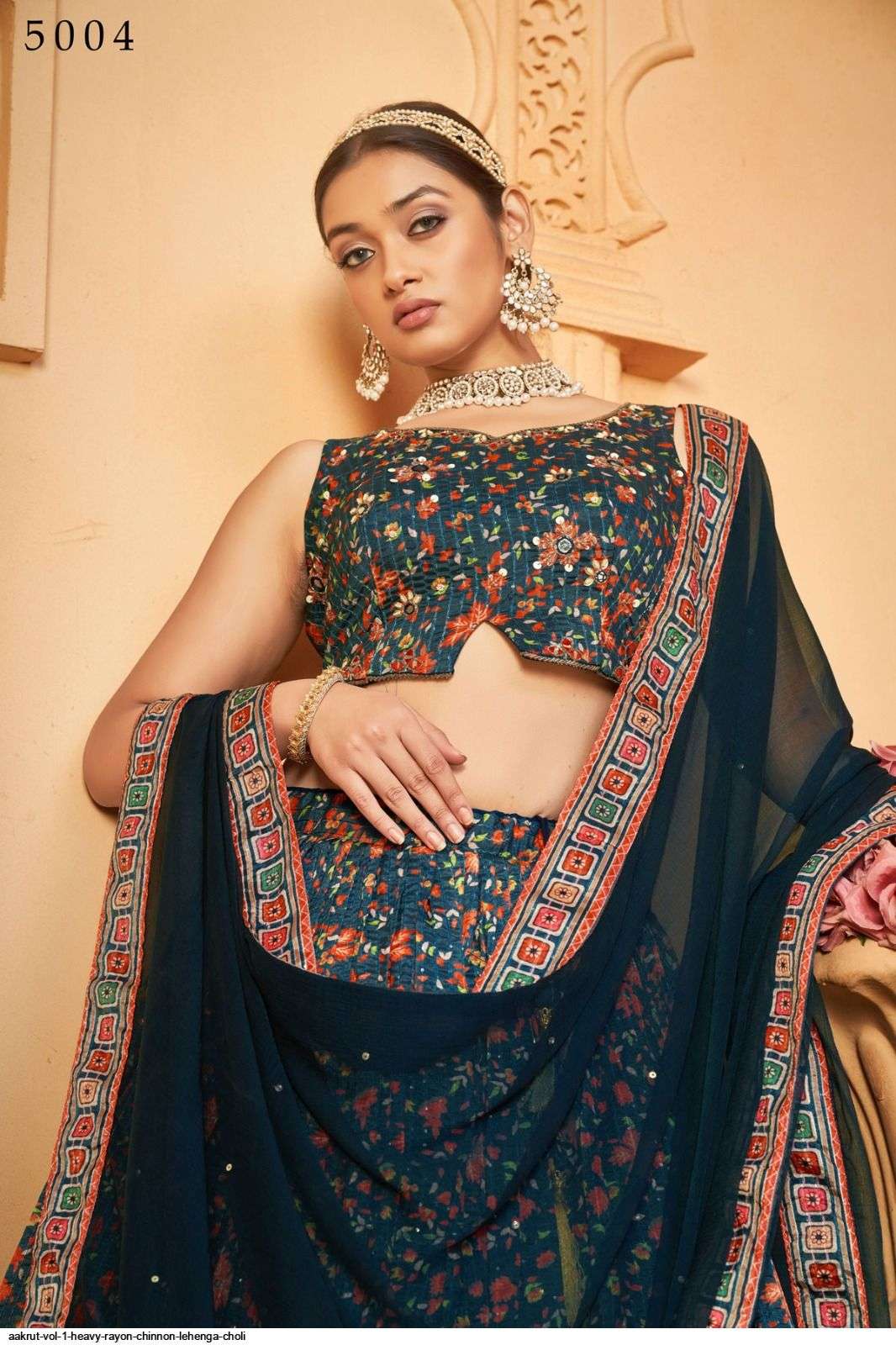 AAKRUT VOL 1 HEAVY RAYON CHINNON LEHENGA CHOLI Wholesale catalog