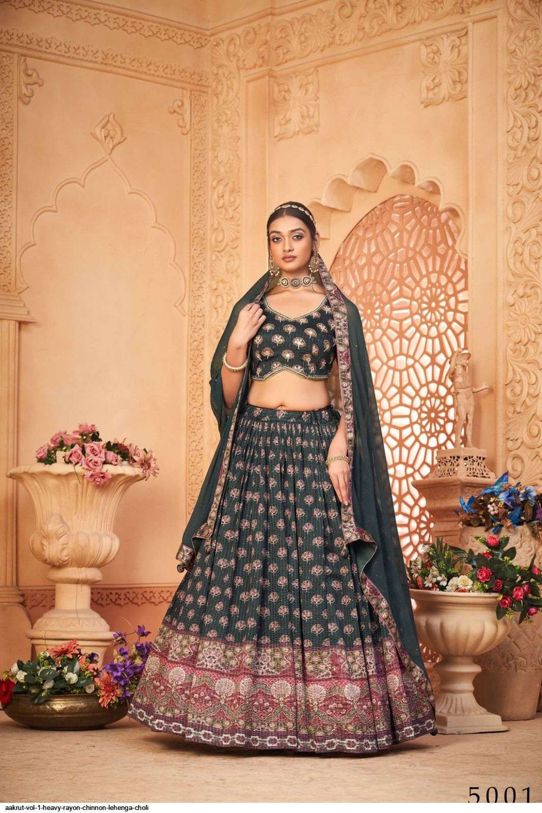 AAKRUT VOL 1 HEAVY RAYON CHINNON LEHENGA CHOLI Wholesale catalog