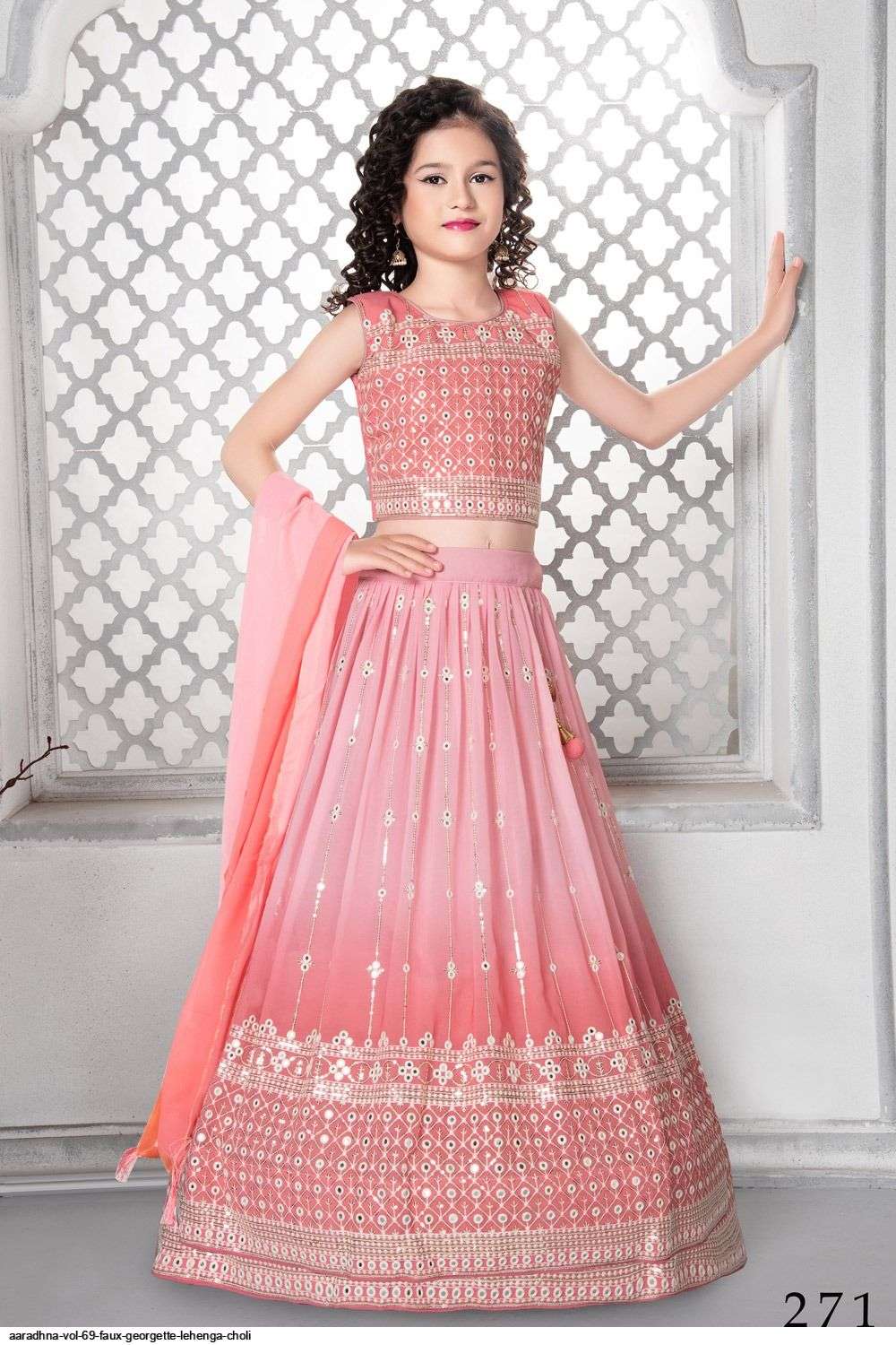 AARADHNA VOL 69 FAUX GEORGETTE LEHENGA CHOLI Wholesale catalog