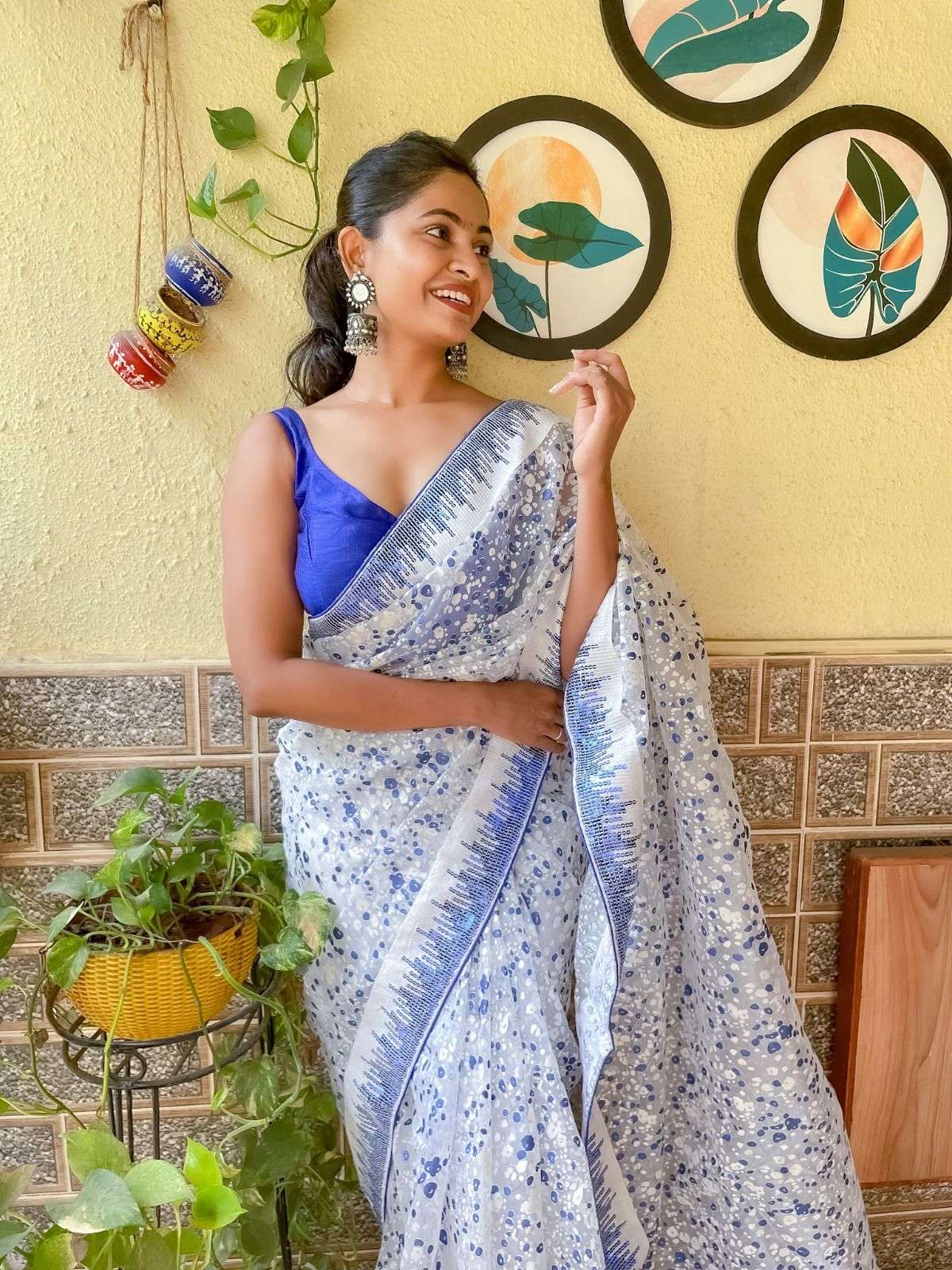 Aarohi 351 Fancy Hand Printed Organza Saree Wholesale catalog