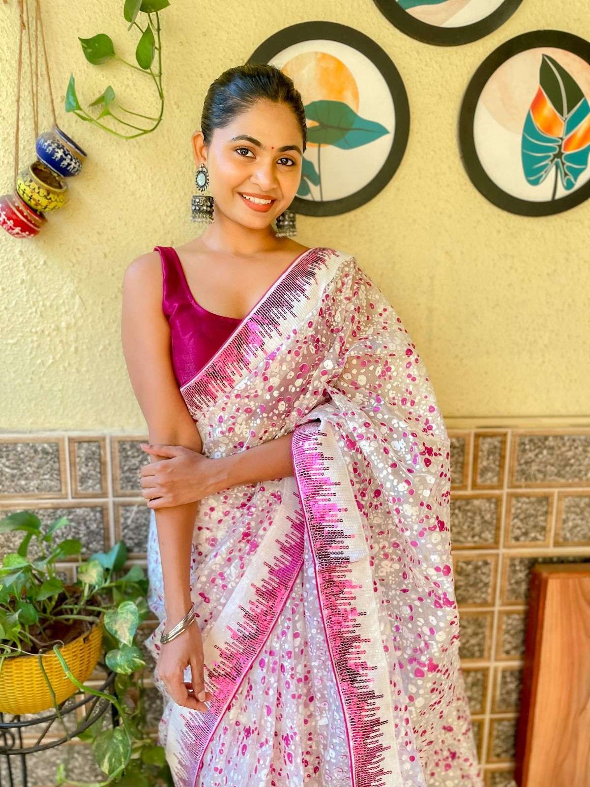 Aarohi 351 Fancy Hand Printed Organza Saree Wholesale catalog