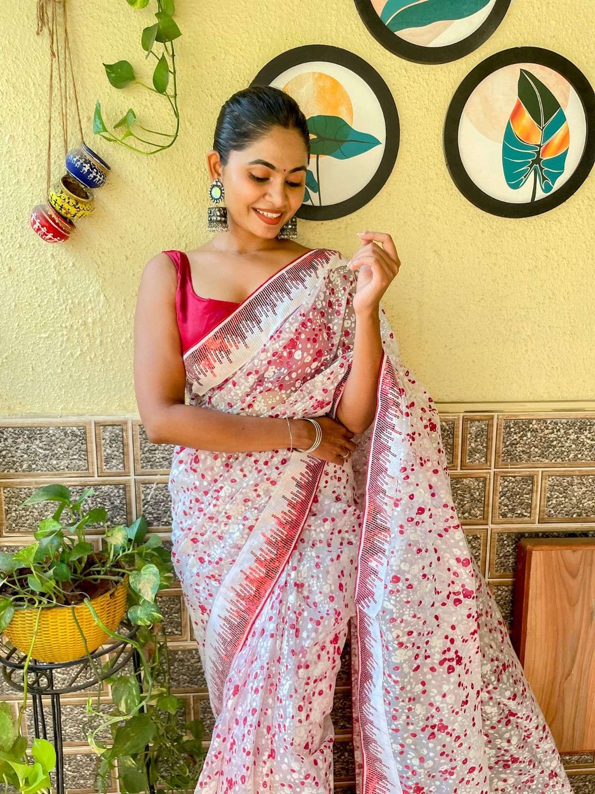 Aarohi 351 Fancy Hand Printed Organza Saree Wholesale catalog