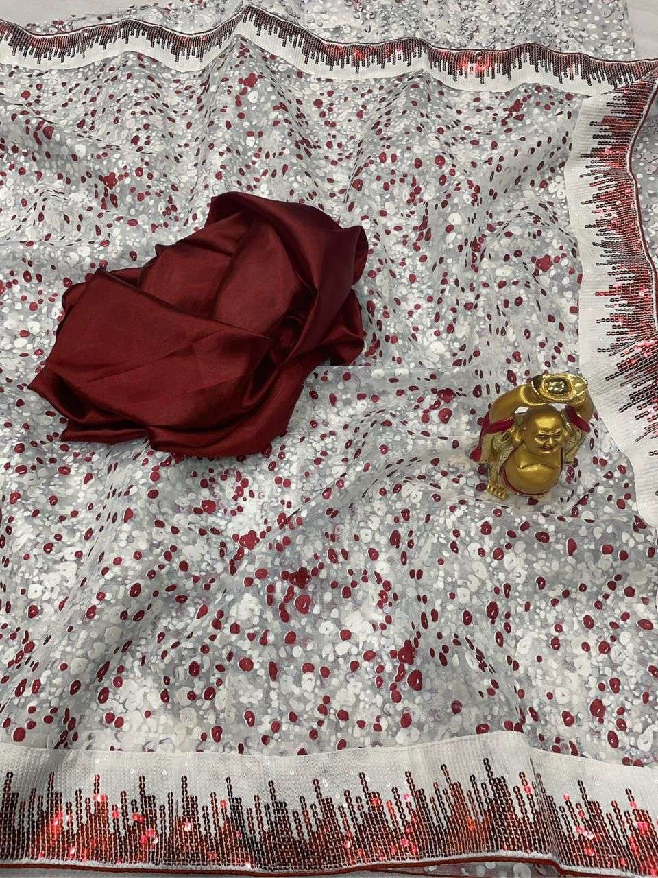 Aarohi 351 Fancy Hand Printed Organza Saree Wholesale catalog