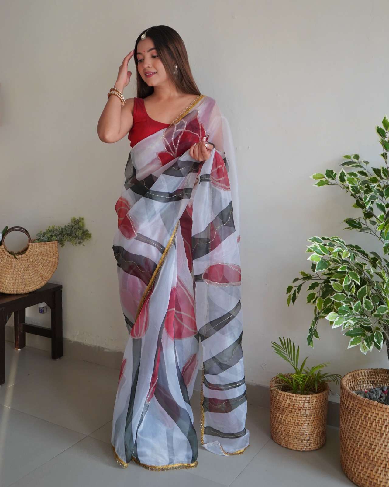 Aarti Beautiful Fancy Exclusive Organza Saree Wholesale catalog