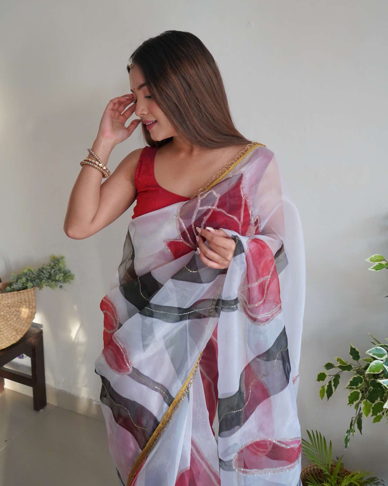 Aarti Beautiful Fancy Exclusive Organza Saree Wholesale catalog