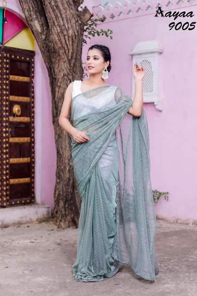 Aayaa Aaradhna Vol 9 Ready To Wear Net Saree Wholesale catalog