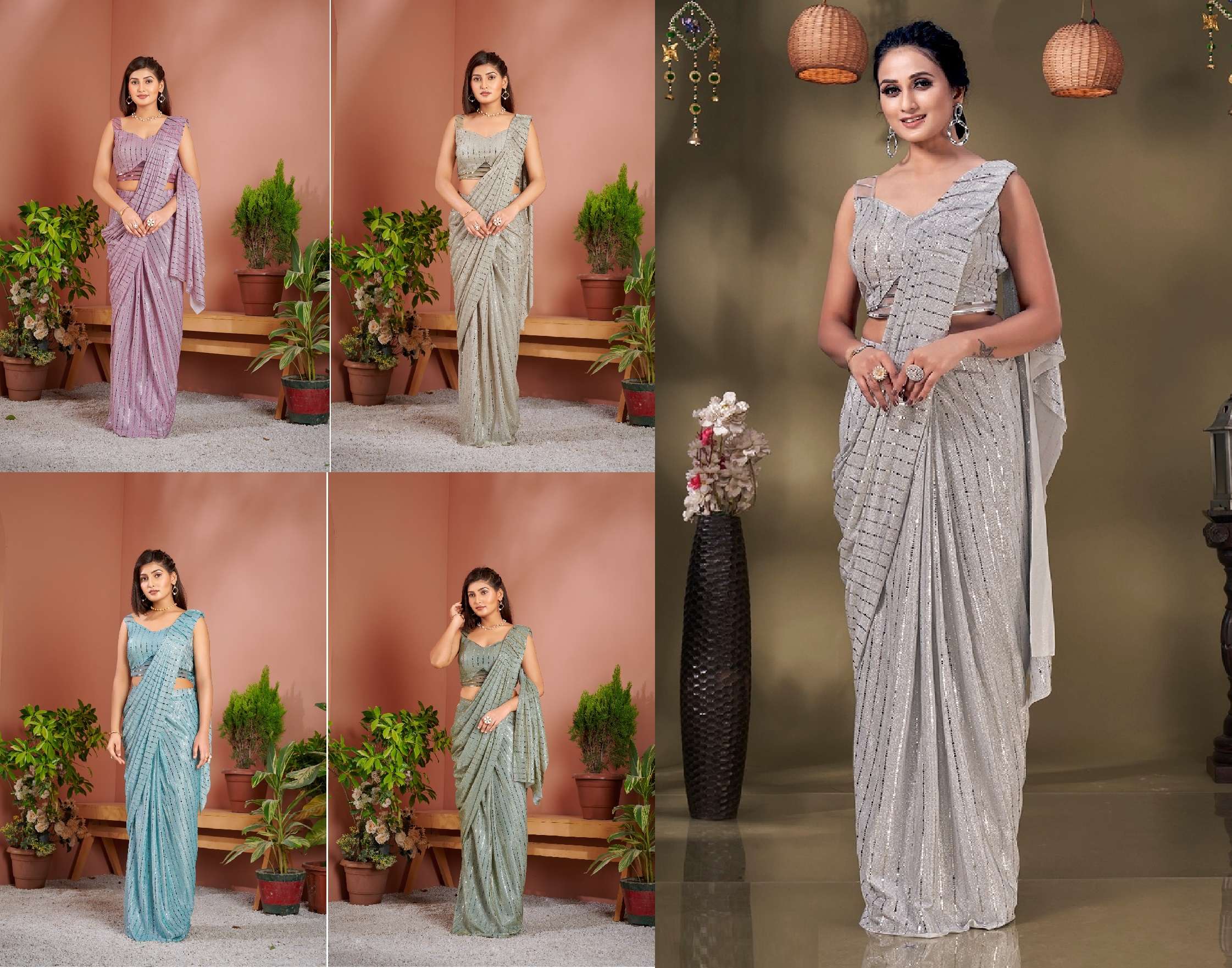 Amoha Trendz 101015 Designer Ready To Wear Saree Wholesale catalog