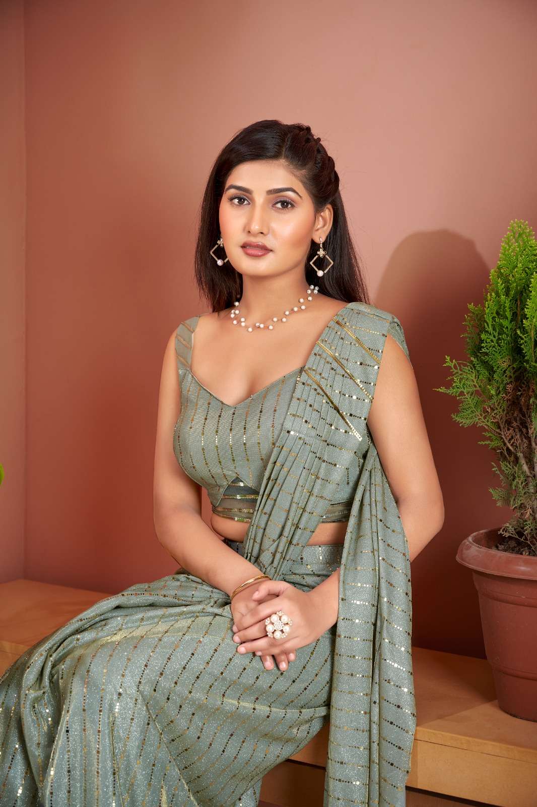 Amoha Trendz 101015 Designer Ready To Wear Saree Wholesale catalog