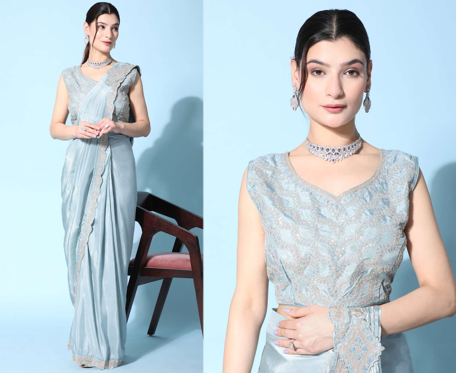 Amoha Trendz 243 Ready To Wear Designer Saree Wholesale catalog
