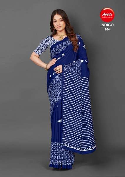 Apple Indigo Vol 2 Printed Bhagalpuri Silk Saree Wholesale catalog