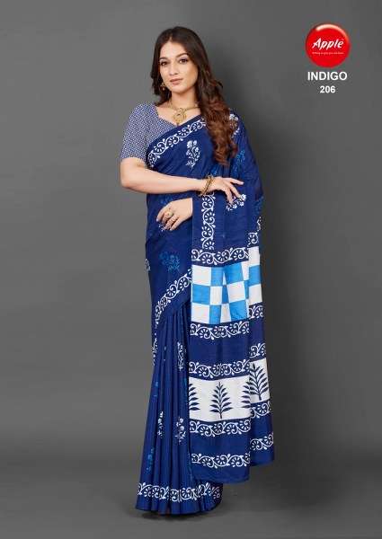 Apple Indigo Vol 2 Printed Bhagalpuri Silk Saree Wholesale catalog