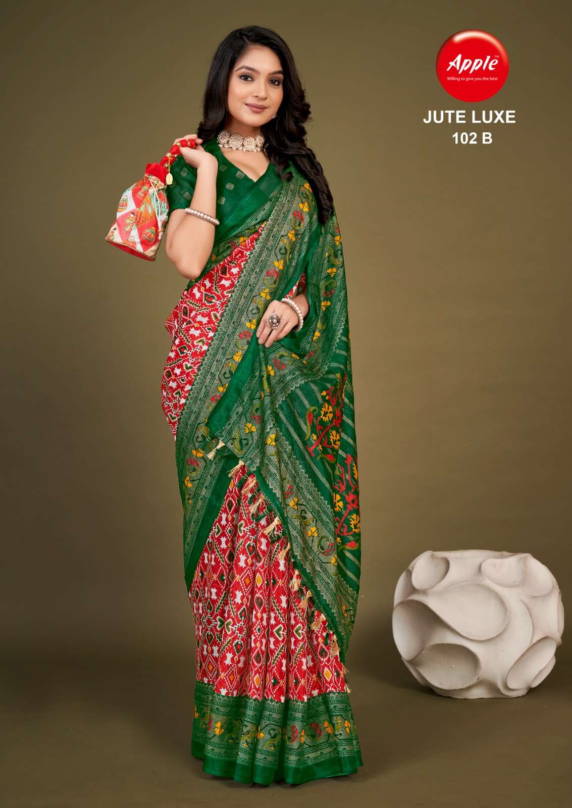 Apple Jute Luxe 102 Casual Printed Silk Saree Wholesale catalog