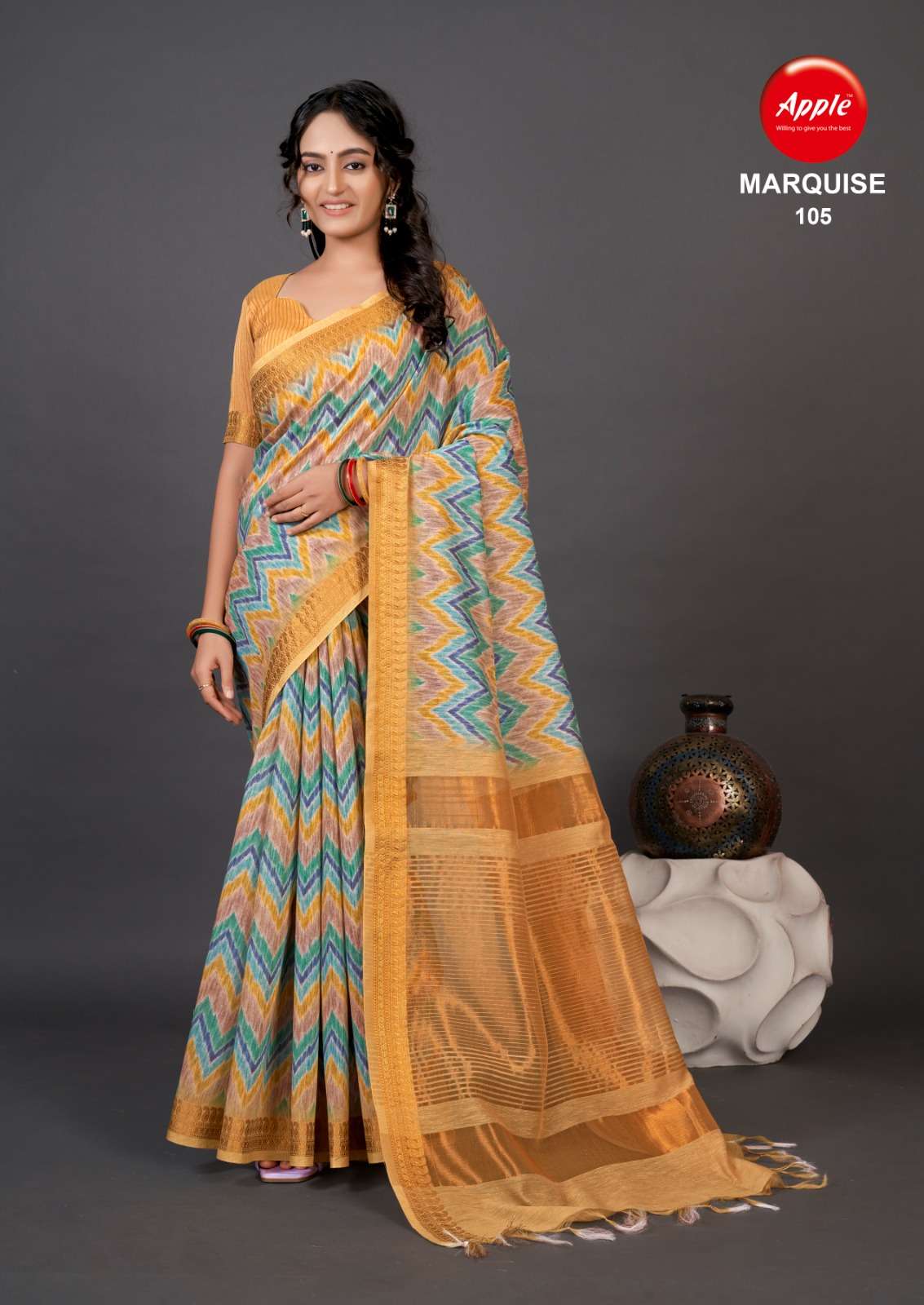 Apple Marquise Vol 01 Fancy Cotton Silk Saree Wholesale catalog