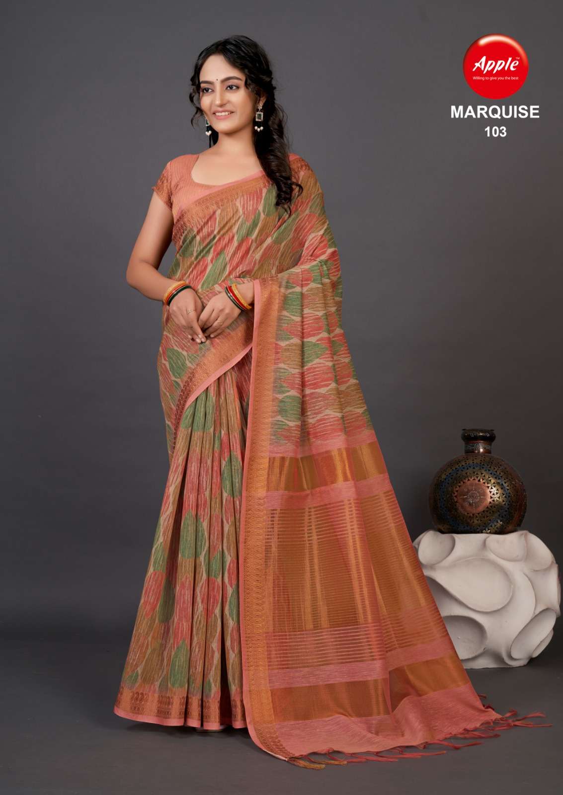 Apple Marquise Vol 01 Fancy Cotton Silk Saree Wholesale catalog