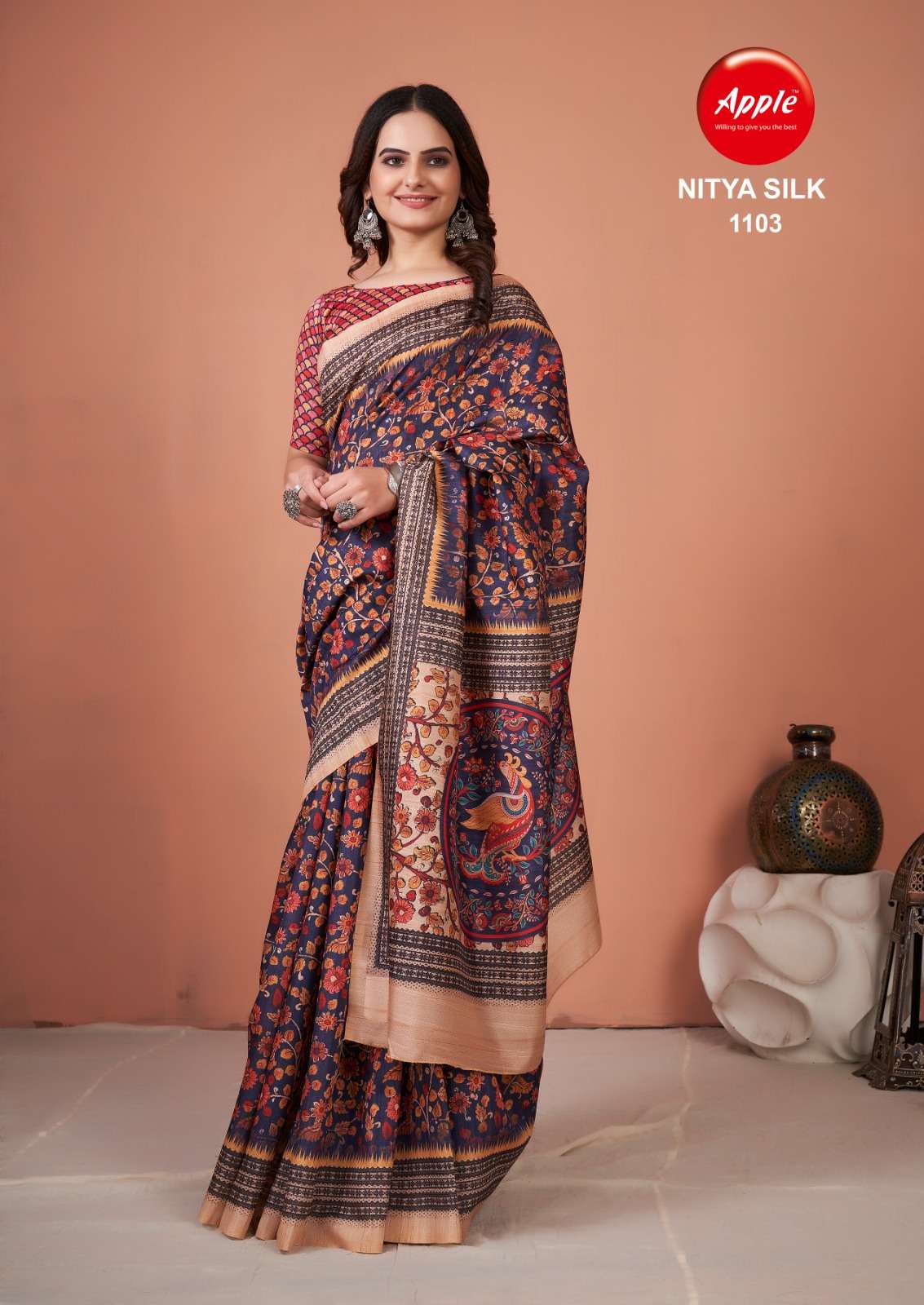 Apple Nitya Silk Vol 11 BhagalPuri Silk Saree Wholesale catalog