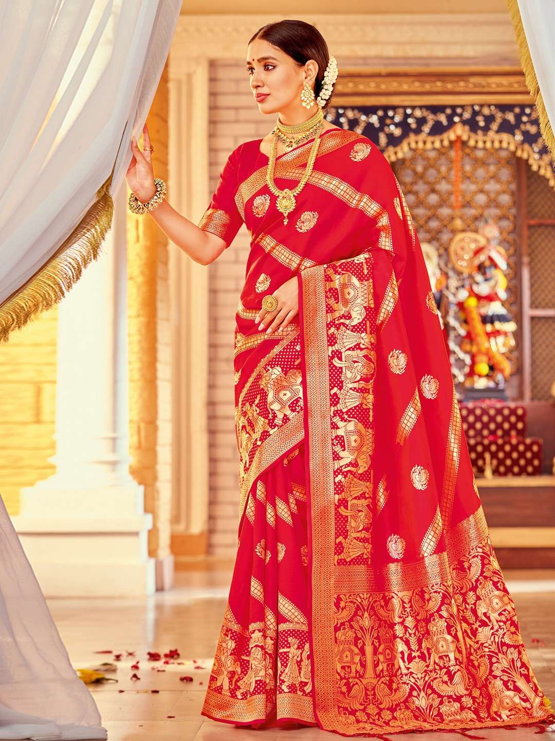 Apple Pooja Vol 4 Festive Designer Silk Saree Wholesale catalog